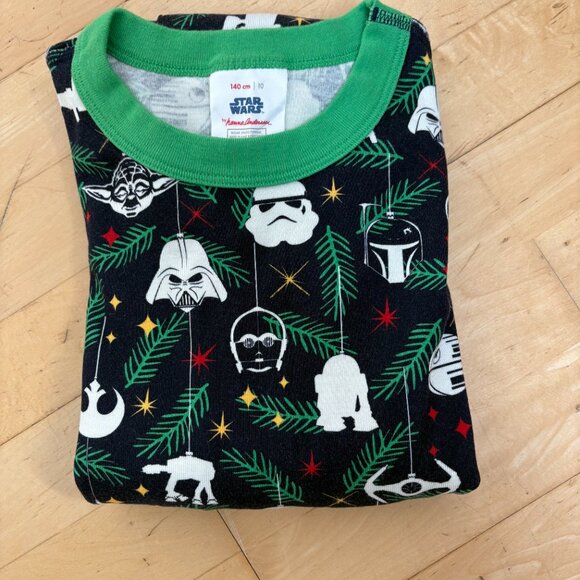 Hanna Anderson Star Wars Christmas Holiday Themed Boys Pajama Set Size 10 - Picture 2 of 5